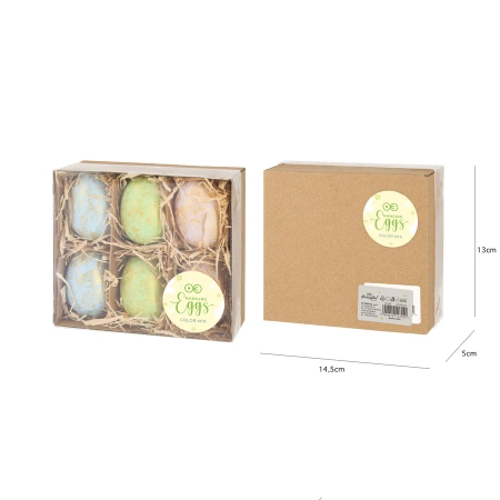 Dekoracje wielkanocne Jajka 3 kolory pozłacane 6 szt.