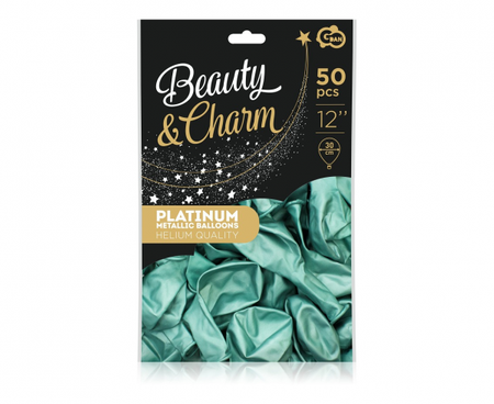 Balony Beauty&Charm, platynowe zielone 12"/ 50 szt.