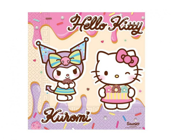 Serwetki papierowe Hello Kitty and Kuromi, 33x33 cm, 20 szt.
