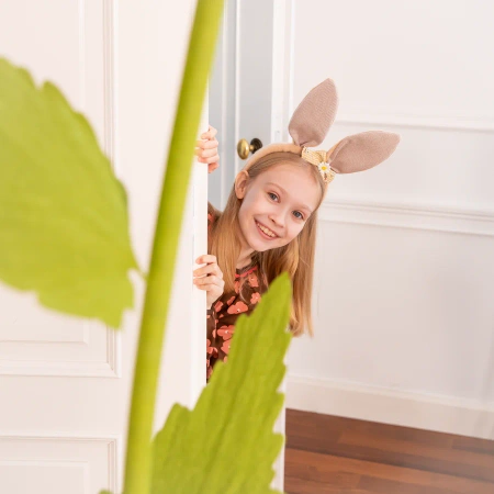 Opaska Wielkanoc Uszy Królika z kokardką beżowa 1 szt.