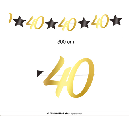 Girlanda na 40-stkę, 3m, DIY