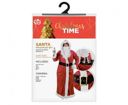 Zestaw "Płaszcz Mikołaja" welurowy, rozm. un.