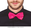 Neonowa różowa muszka cekinowa
