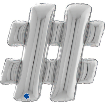 Balon Grabo 26'' Znak # (hasztag) srebrna , 66cm