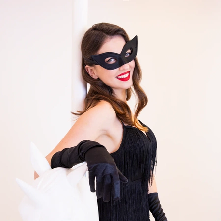 Maska karnawałowa na oczy czarna 20x7,5cm