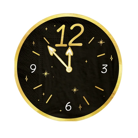 Serwetki Happy New Year Zegar 10szt.