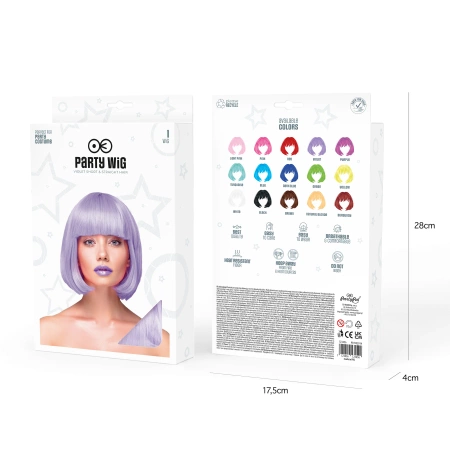 Peruka imprezowa włosy krótkie proste fioletowe