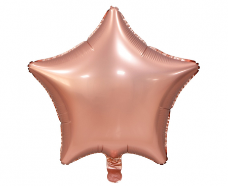 Balon foliowy "Gwiazda", matowa, różowo-złota, 19"