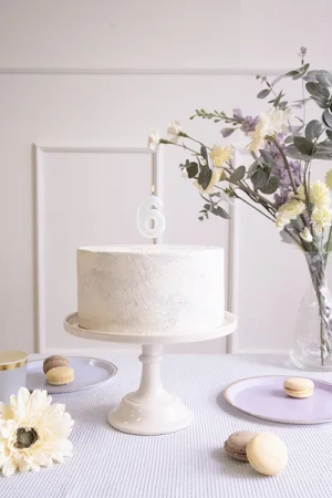 Świeczka urodzinowa Cyferka 6, jasna mięta, 6 cm