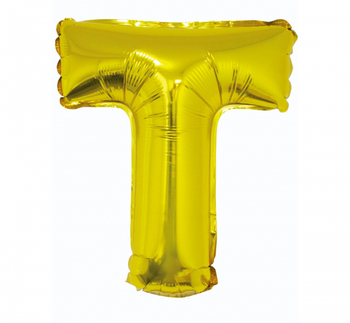 Balon foliowy "Litera T", złota, 35 cm