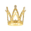 Dekoracja na tort, Korona złota ze srebrnymi kryształkami, 3 cm