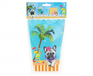 Pudełko na popcorn "Hawajskie Party", 4 szt.