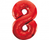 Balon foliowy B&C Cyfra 8, czerwona, 85 cm