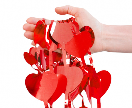 Kurtyna Serca, metaliczna czerwona, 100x200 cm