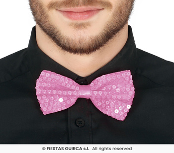 Różowa Muszka cekinowa