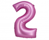 Balon foliowy B&C, Cyfra 2, satynowa różowa, 76 cm