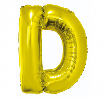 Balon foliowy "Litera D", złota, 89 cm