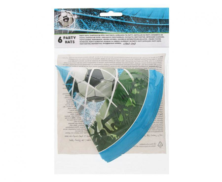 Czapeczki papierowe "Soccer Fans" 6 szt.