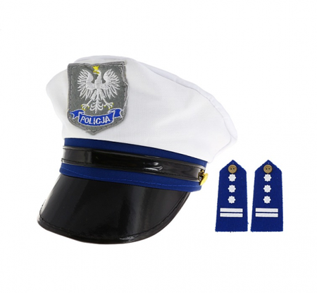Czapka policjanta, z pagonami