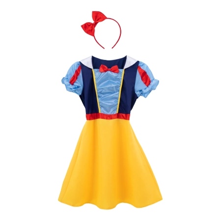 Strój Królewna Śnieżka dla dziewczynki, rozmiar 120/130 cm