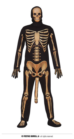 Strój Kościotrupa z penisem, męski, rozm M