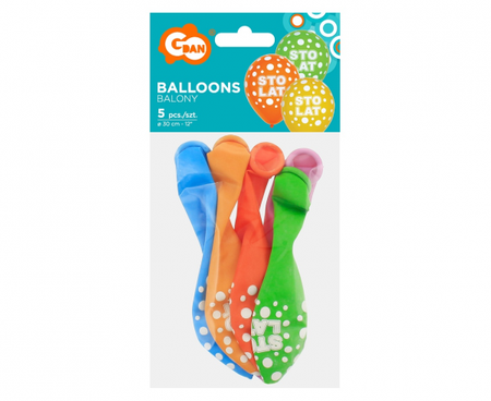 Balony Sto Lat, 12"/ 5 szt.