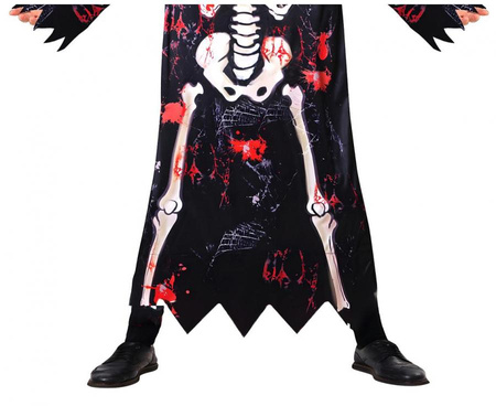 Zestaw dla dzieci Upiorny Kościotrup (szata, kaptur), rozm. 110/120 cm