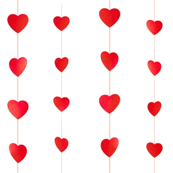 Girlanda Serduszka czerwona 6x500cm