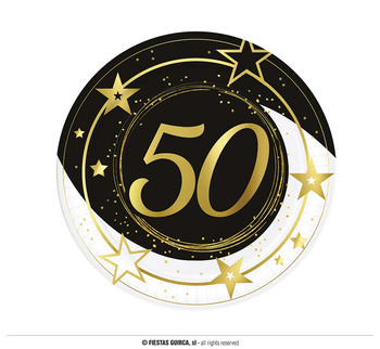 Talerzyki na 50-stkę, 6 szt,, 23 cm.