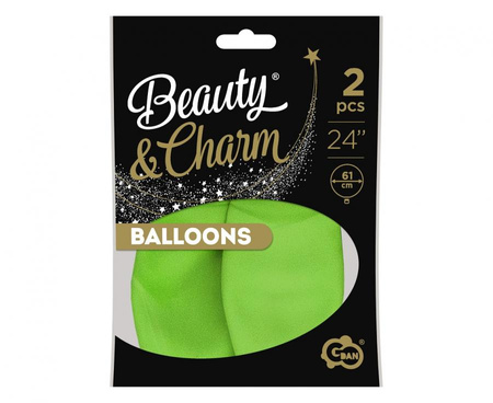 Balony Beauty&Charm, pastelowe, pistacjowe 24"/ 2 szt.
