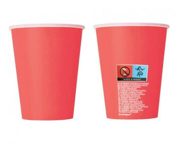 Kubeczki papierowe czerwone, 270ml, 8 szt. (sup label)