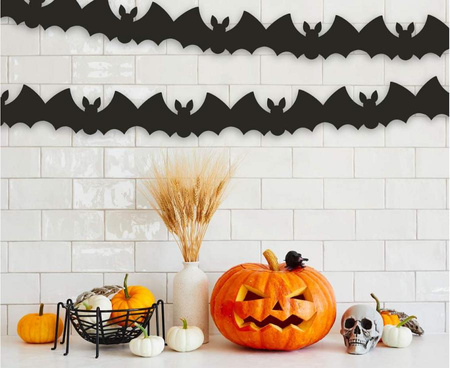 Girlanda papierowa Nietoperze, czarna, 10.5x25x300 cm