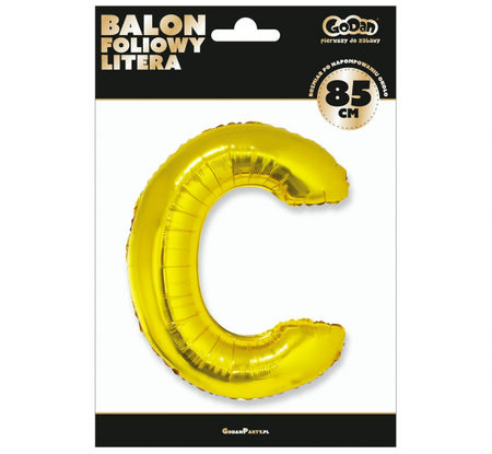 Balon foliowy "Litera C", złota, 89 cm