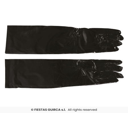 Rękawiczki metalizowane czarne, 40cm