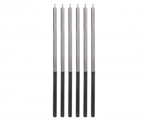 Świeczki urodzinowe Platinum, srebrne, wys. 14.5 cm, 6 szt.