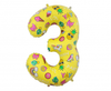 Balon foliowy Cyfra 3, obrazki, 78 cm