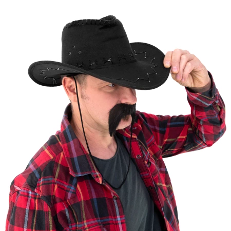 Kapelusz kowbojski zamszowy czarny