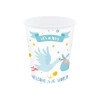 Kubeczki papierowe Baby Shower Bocian niebieski 6szt