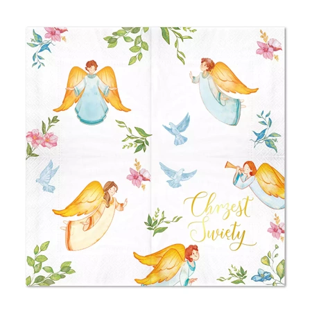 Serwetki na chrzest Anioły 10szt.