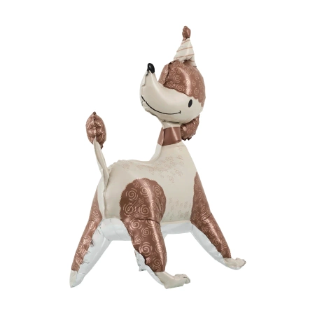 Balon foliowy stojący, Pies Pudelek z czapeczką, 58x84 cm