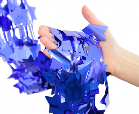 Kurtyna Gwiazdki, metaliczna niebieska, 100x200 cm