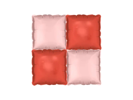 Balon foliowy kurtyna dwustronna Kwadrat, różowo-czerwony, 35 x 35 cm