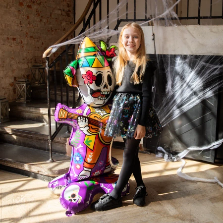 Balon foliowy stojący Szkielet meksykańskie Halloween 155cm