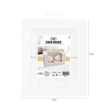 Pudełko na babeczki z przezroczystym okienkiem 2 szt.