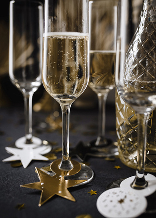 Znaczniki na kieliszki Happy New Year, 7.5-9.5 cm, mix