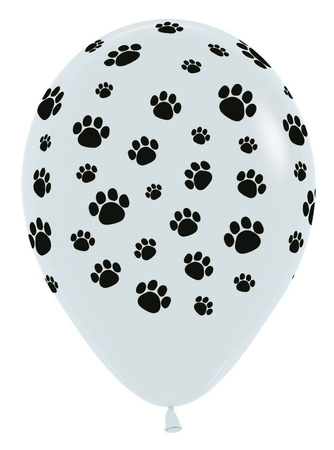 Balony Sempertex Paws,White, 12",25 szt