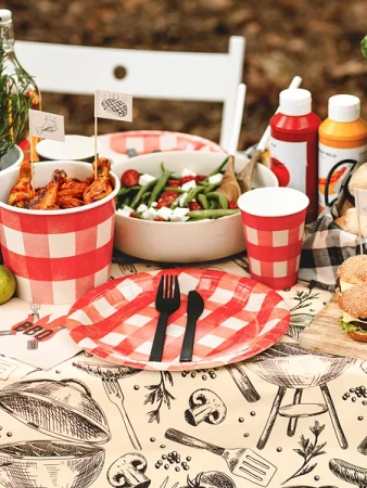 Sztućce plastikowe, 18-18.5 cm, czarny