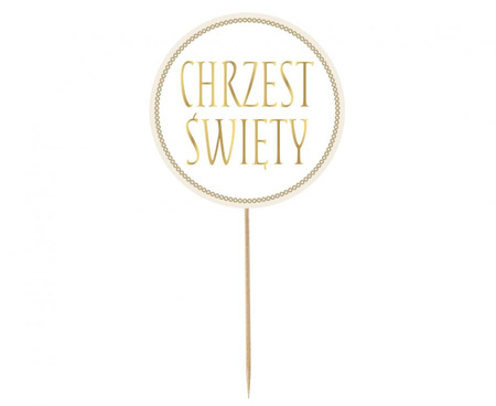 Dekoracja papierowa na tort Chrzest Święty, średnica 14 cm
