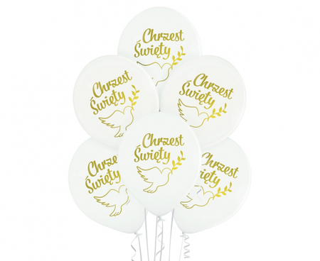 Balony na Chrzest Święty, 6 szt 