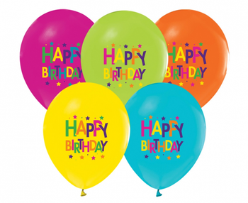 Balony Happy Birthday (gwiazdki)